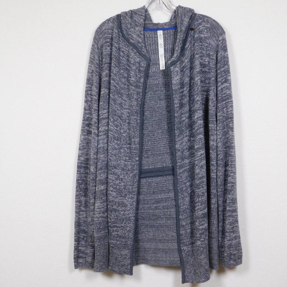 Lululemon Peace Of Mind Gray Hooded Cardigan Wrap Sweater 10 (8325)
